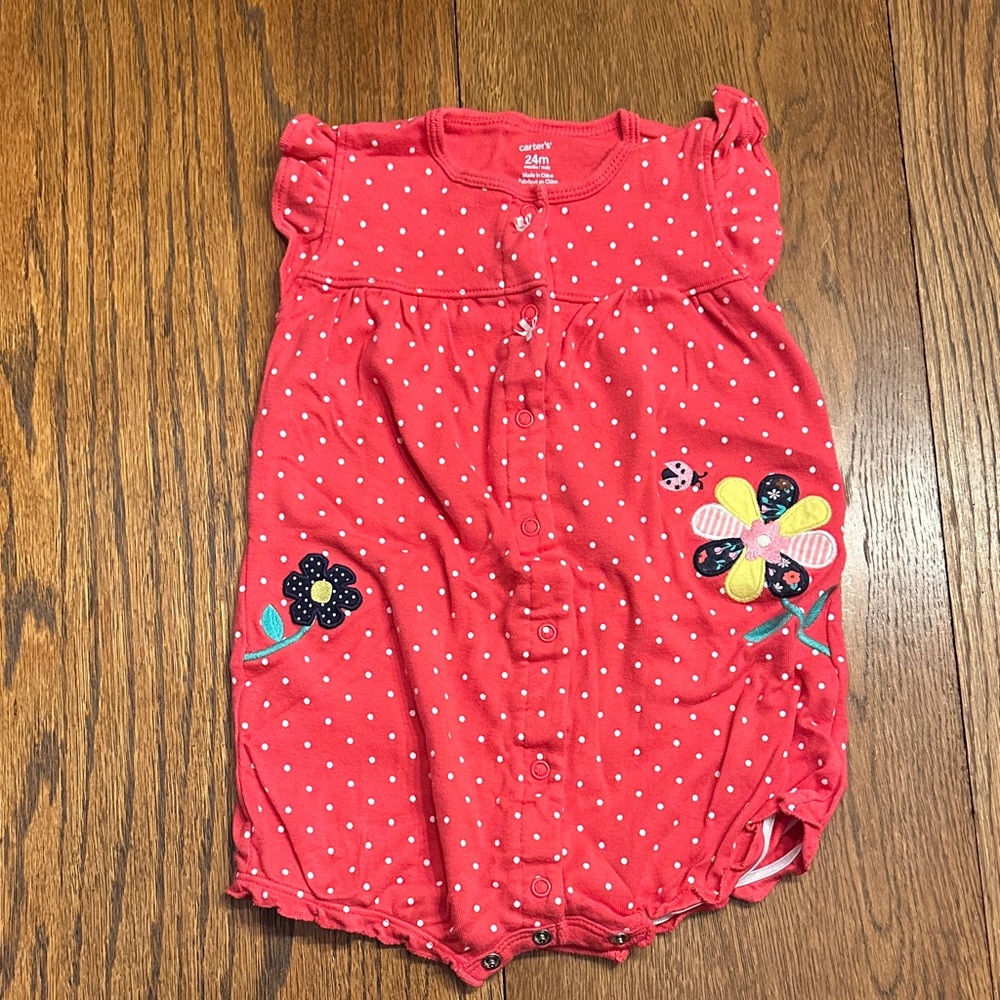 Carter's Pink Polka Dot Baby Romper